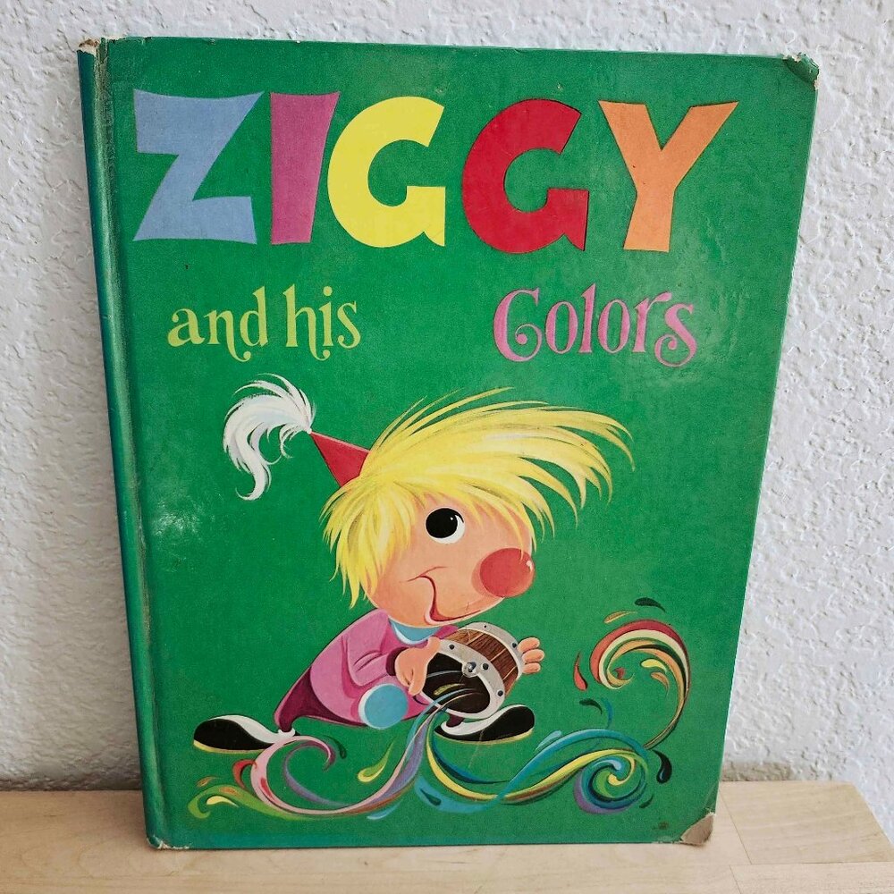 Vintage 1969 Ziggy And His Colors Childrens Book | Clown 60's Retro Art